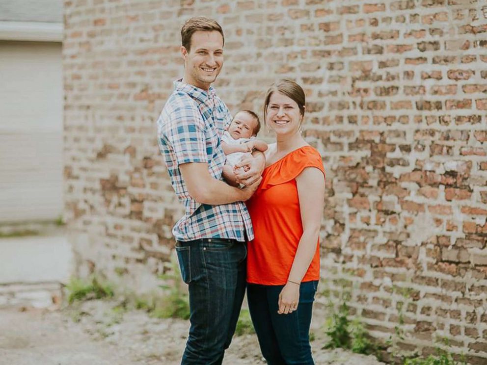 PHOTO: Dr. Tom Williams and his wife Lauren Williams pose with their son, Oliver, who was born May 10 at 6 pounds, 12 ounces. 