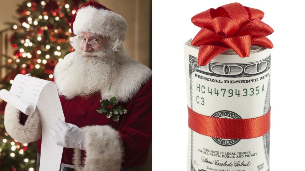 PHOTO: A man dressed as Santa anonymously gave $100 bills to employees at fast food restaurants in Hyannis, Mass.