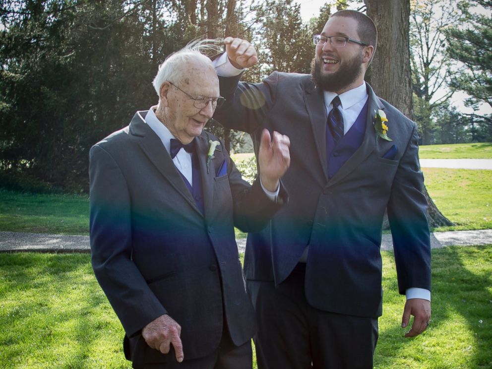 PHOTO: KC Schafer of Clarksville, Indiana, said he always knew he wanted his grandpa, Charles Schafer, 90, to be his best man.