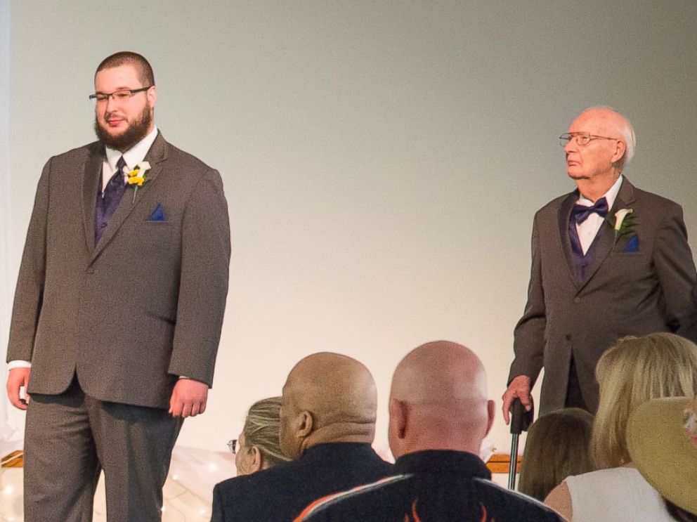 PHOTO: KC Schafer of Clarksville, Indiana, said he always knew he wanted his grandpa, Charles Schafer, 90, to be his best man.