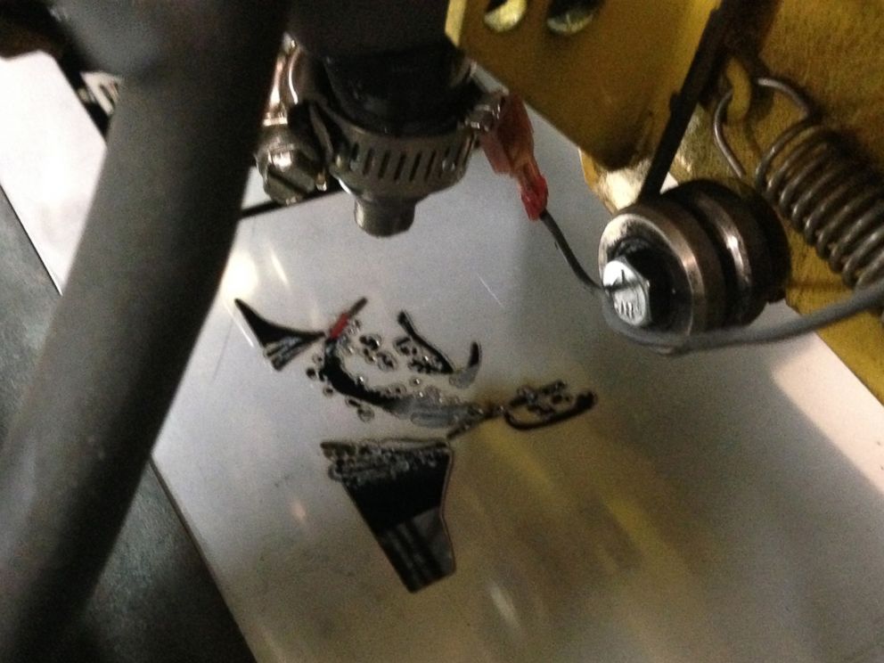 PHOTO: The Vermont Novelty Trading Corporation cuts individual steel plates to create custom toasters.