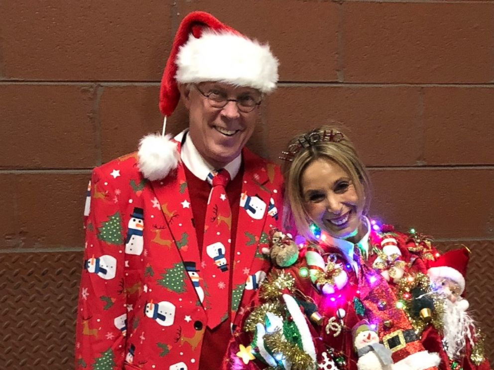 PHOTO: Jwan McGregor of Chicago, sported her ugly holiday out for a night on the town with her husband.