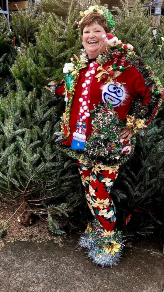 Noelle Olver of Waymart, Penn., said she loves Rockin Around the Christmas Tree in her ugly holiday sweater.