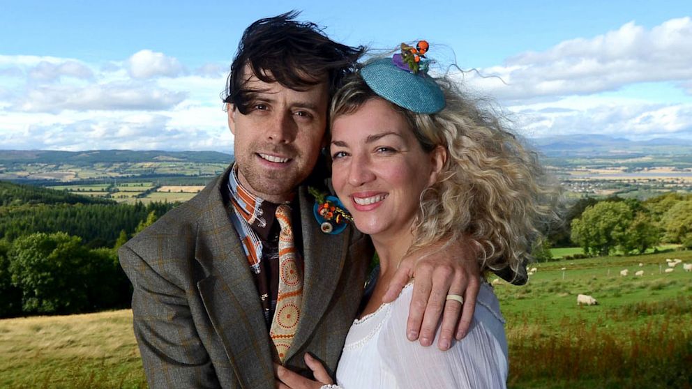 PHOTO: UK couple Georgina and Sid Innes spent one pound on their wedding in Inverness-shire in the Scottish Highlands, complete with rings, flowers, a cake and a photographer to capture the occasion.