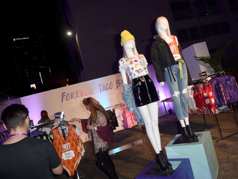 PHOTO: A Taco Bell pop up shop is seen at the fashion event in Los Angeles.