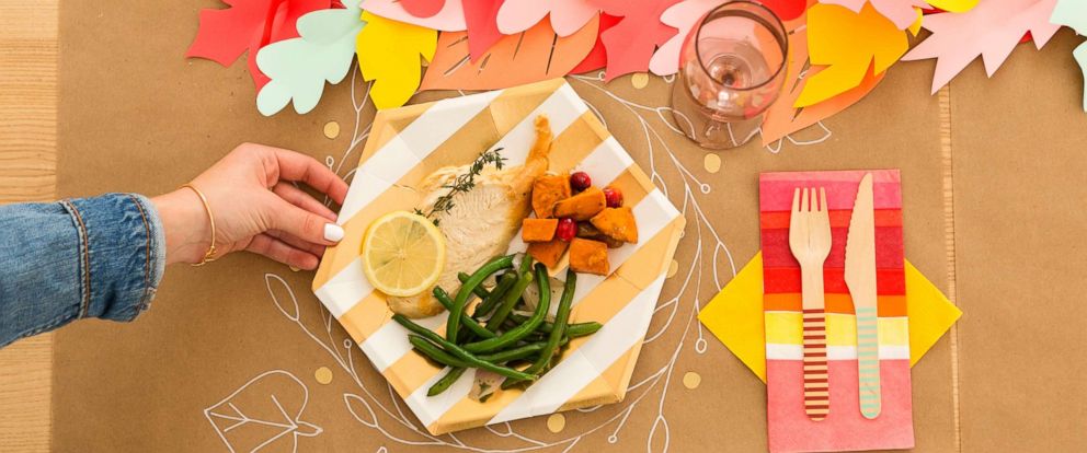 PHOTO: Brit + Co founder Brit Morin shows you how to throw Thanksgiving dinner with fun decor for under $75.