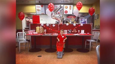 PHOTO: Vinnie Natale, 4, who suffers from arthrogryposis, a joint condition, loves Target and celebrated his birthday there. 