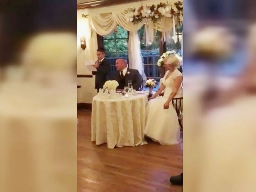 PHOTO: Jaydon Rabatin surprised his dad and stepmom, Kevin and Briana Rabatin, by giving a funny yet heartfelt speech on the big day.