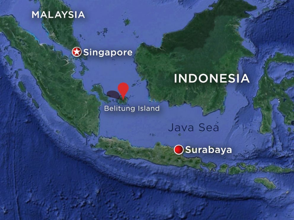 AirAsia Airbus A320-200 Belitung Island Map
