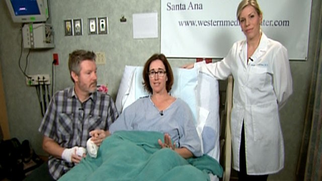 PHOTO: Officials believe rocks Lyn Hiner found on the shore of a Calif. beach caught fire in her pocket.