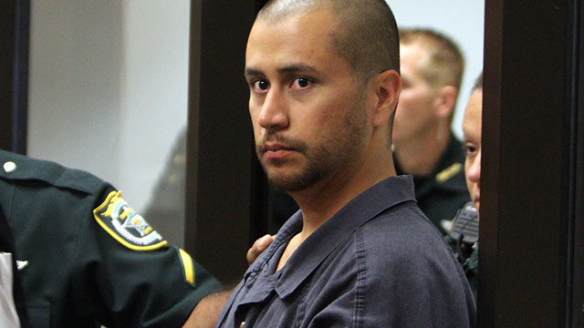 PHOTO: George Zimmerman appears for a bond hearing with his attorney Mark OMara, left, at the John E. Polk Correctional Facility on April 12, 2012 in Sanford, Fla.