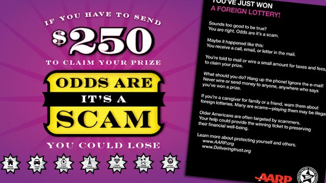 PHOTO: USPS and AARP has sent out a mailer to 25 million Americans telling them how to protect themselves from foreign lottery scams.