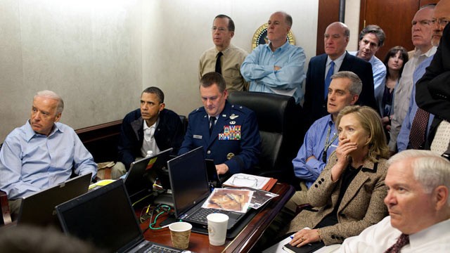 PHOTO: President Barack Obama and Vice President Joe Biden, along with members of the national security team.