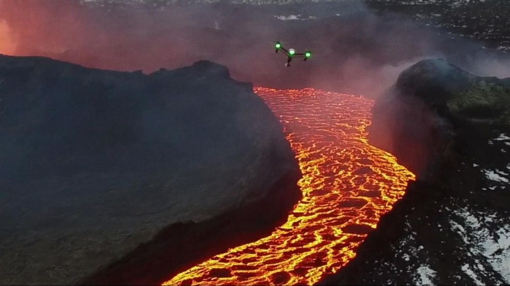 Drone's Eye View Inside Erupting Volcano Video ABC News