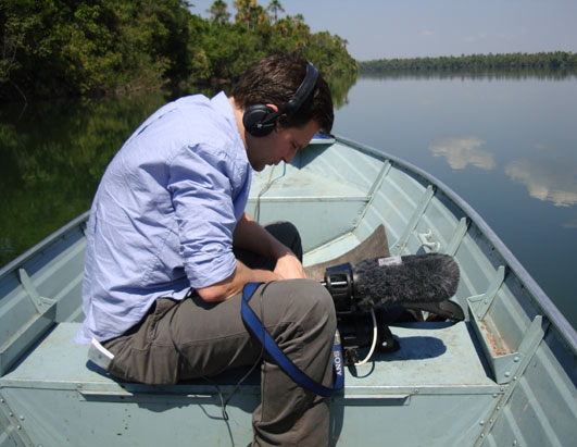 ABC News' Dan Harris shooting during the ten hour journey upriver to meet the tribe.