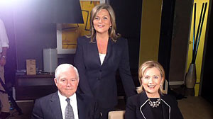 Photo: "Nightline" anchor Cynthia McFadden joins Secretary of State Hillary Clinton and Secretary of Defense Robert Gates in Melbourne