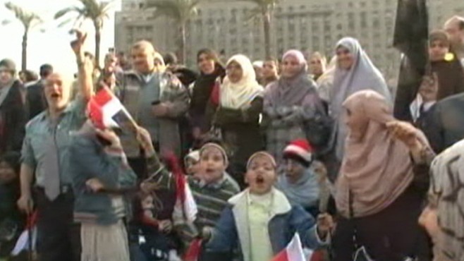 Protestors at Egyptian Parliament