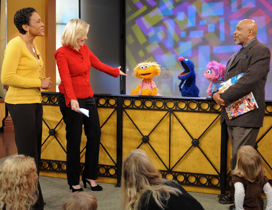 Sesame Street 40th Anniversary Robin Roberts Diane Sawyer