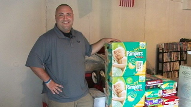 PHOTO:&nbsp;Dave DeNovellis with 'Dadchelor' gifts