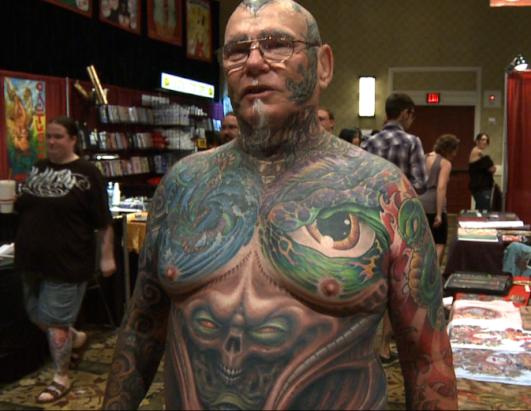 tattoo festivals like Hell City mainly to show off his bodysuit tattoo