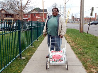PHOTO Wilson and her neighbors used to bring their carts to the local P&C grocery store before it closed.  Now, they go to the corner store where Wilson says food is often expired and overpriced.