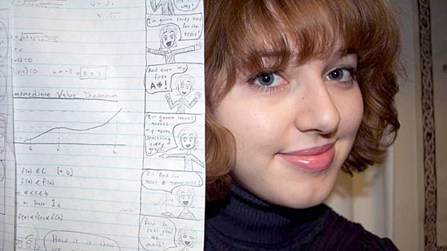 PHOTO: Samantha Towle earned an A in her high school calculus class by using creative study methods.