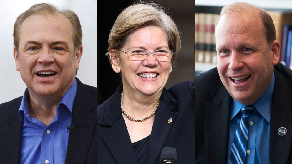 PHOTO: Rick Weiland is pictured on Feb. 4, 2014, in Sioux Falls, S.D. Sen. Elizabeth Warren is pictured on Jan. 6, 2014 in Boston, Mass. Daylin Leach is pictured on Apr. 23, 2013 in Washington, D.C.