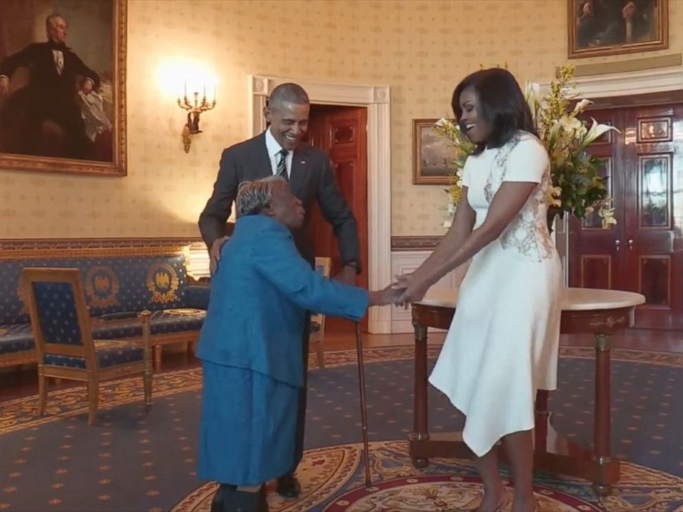VIDEO: President Obama and first lady Michelle Obama hosted 106-year-old Virginia McLaurin at the White House more than a year after a petition was launched to get her an invite.