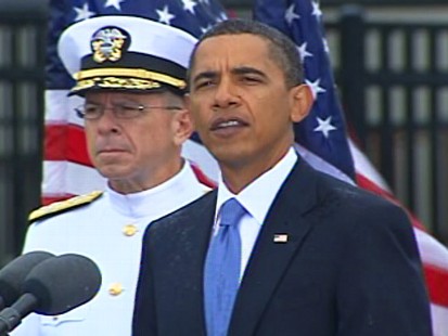 Video of President Obama paying tribute to the victims of 9/11.