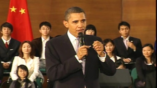 Video of President Obama in China saying he does not use Twitter.