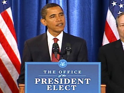 pic of president-elect barack obama unveiling his economic team