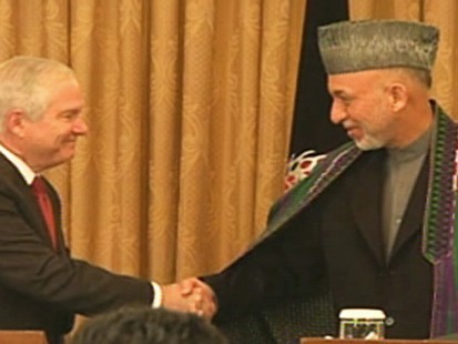 Video of Secretary Gates and President Karzai in Afghanistan.