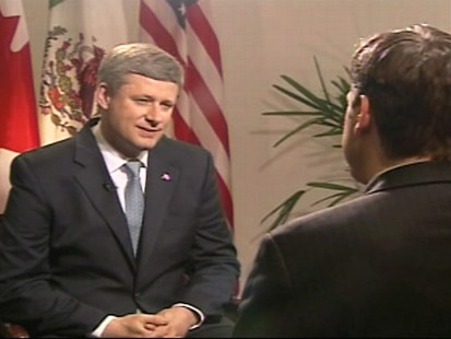 Video of ABCs Jake Tapper interviewing Canadian Prime Minister Stephen Harper in Mexico.