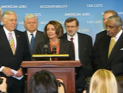 Video of House Speaker Nancy Pelosi and Steny Hoyer discussing the stimulus deal.