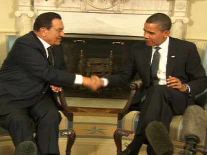 Video of President Obama meeting with Egyptian President Mubarak.