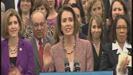 ABC News video of Nancy Pelosi unveiling House health care bill.
