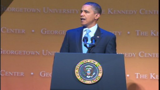 ABC News video of President Obamas speech on MLK, Jr. Day.