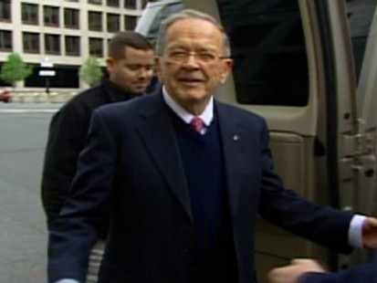 Video of former Sen. Ted Stevens outside of the court house.