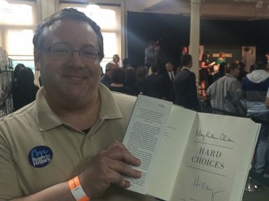 PHOTO: Sean Brennan after Hillary Clinton autographed his copy of Hard Choices.