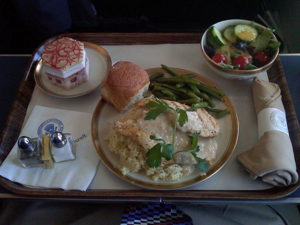 PHOTO: This photo shows a typical meal on Air Force One.