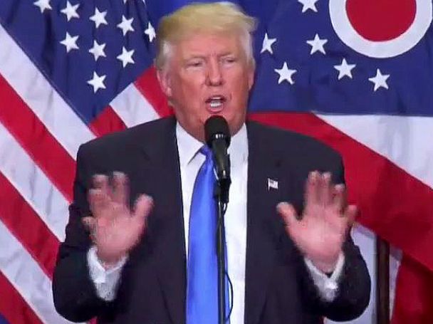 PHOTO: Donald Trump speaks to supporters in Cincinnati, July 6, 2016.