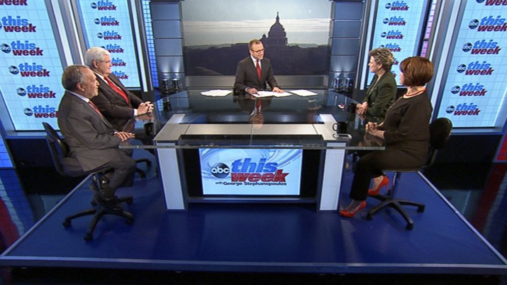 PHOTO: Cokie Roberts, Newt Gingrich, Robert Reich, Ana Navarro on This Week