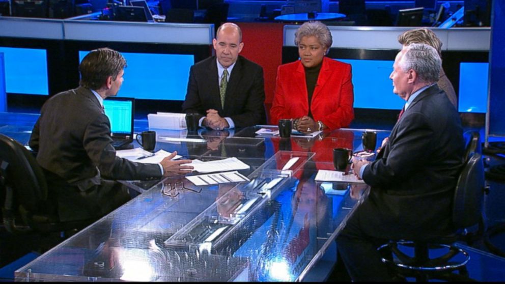PHOTO: Democratic Strategist and ABC News Contributor Donna Brazile, ABC News Political Analyst and ABC News Special Correspondent Matthew Dowd, The Weekly Standard Editor Bill Kristol, and ABC News Cokie Roberts on This Week