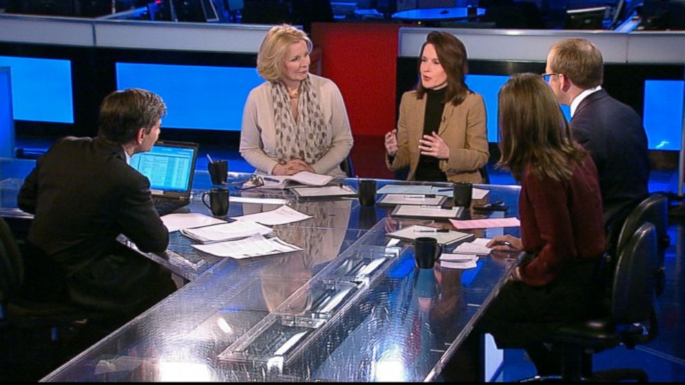 PHOTO: ABC News Chief White House Correspondent Jonathan Karl, Host, Fusions "AM Tonight" Alicia Menendez, The Nation Editor and Publisher Katrina vanden Heuvel, and The Wall Street Journal Columnist Peggy Noonan on This Week