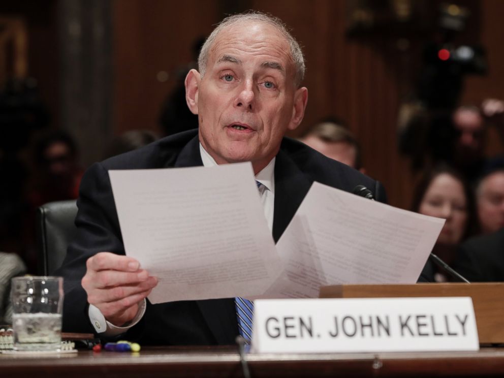 PHOTO: Homeland Security Secretary-designate John Kelly testifies on Capitol Hill in Washington, D.C. Jan. 10, 2017, at his confirmation hearing before the Senate Homeland Security and Governmental Affairs Committee.