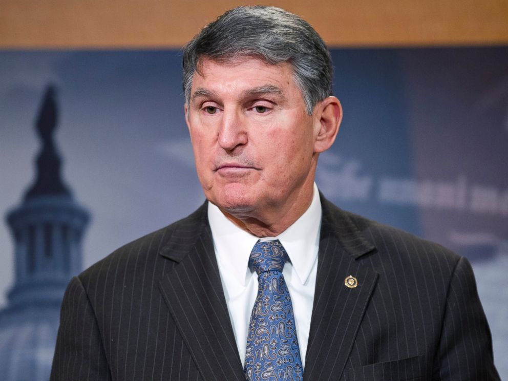 PHOTO: Sen. Joe Manchin, D-W.Va., speaks during a news conference on Capitol Hill in Washington. PHOTO: Sen. Joe Manchin, D-W.Va., speaks during a news conference on Capitol Hill in Washington.