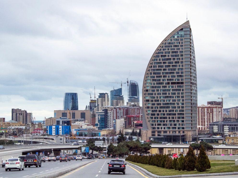 PHOTO: The Trump International Hotel, the highest building, is seen in Baku, Azerbaijan, Feb. 19, 2016.