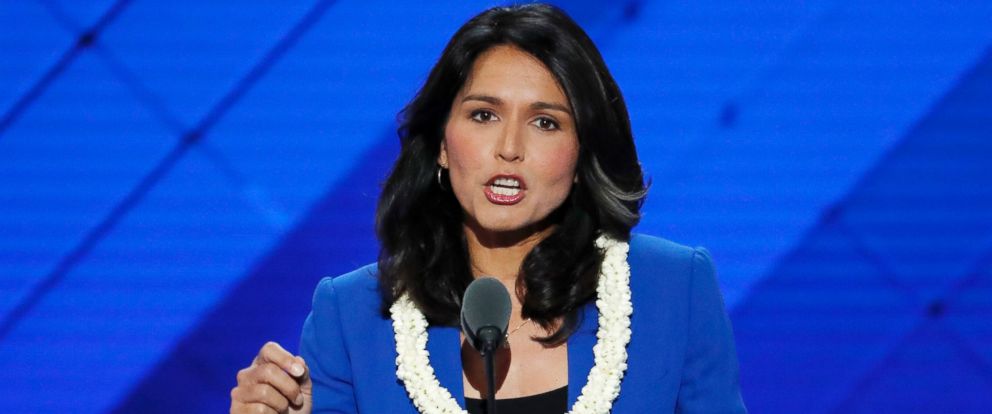 PHOTO: Rep. Tulsi Gabbard speaks at the Democratic National Convention in Philadelphia, July 26, 2016. 
