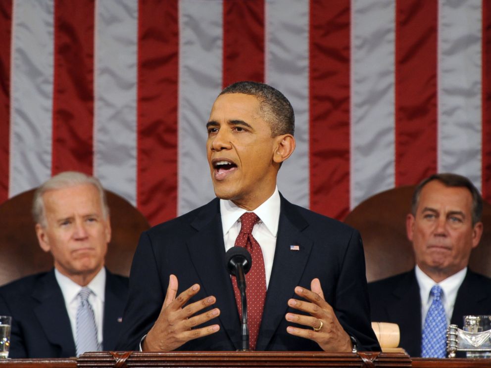 PHOTO: President Barack Obama delivers his State of the Union address on Capitol Hill in Washington, Jan. 24, 2012.