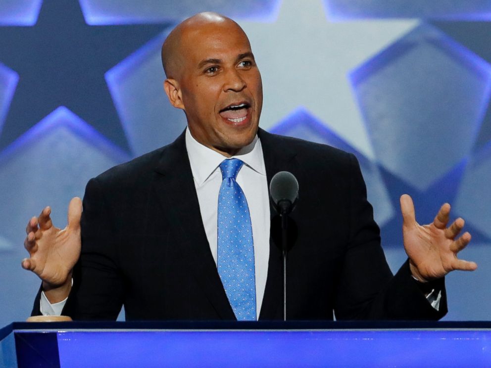 PHOTO: Sen. Cory Booker, D-NJ., speaks during the first day of the Democratic National Convention in Philadelphia, Pennsylvania, July 25, 2016.